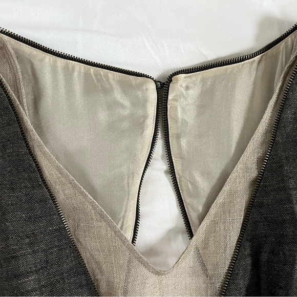 Trista + Tristan Kristine Megrikian Stunning Avante Garde Linen Dress Size 8 EUC - Picture 6 of 16